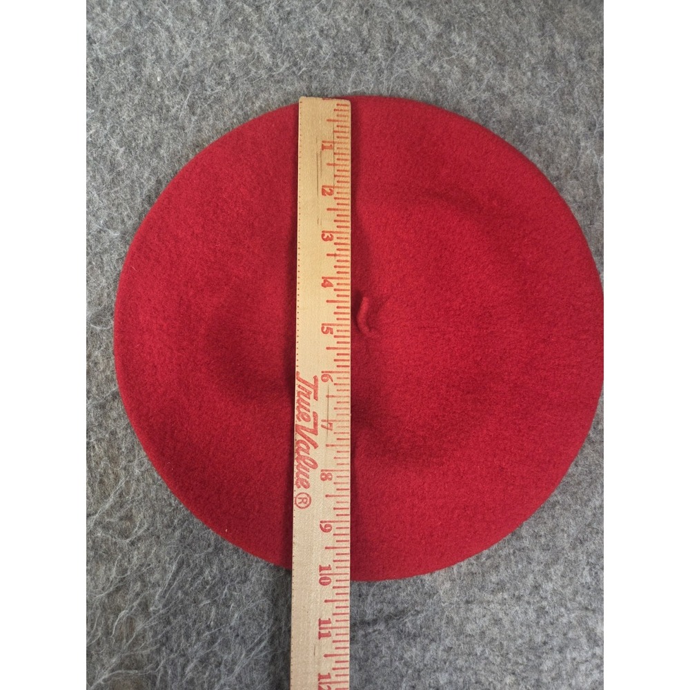 Vintage KANGOL 100% Wool Bright Red Beret Classic Britain - Picture 5 of 5